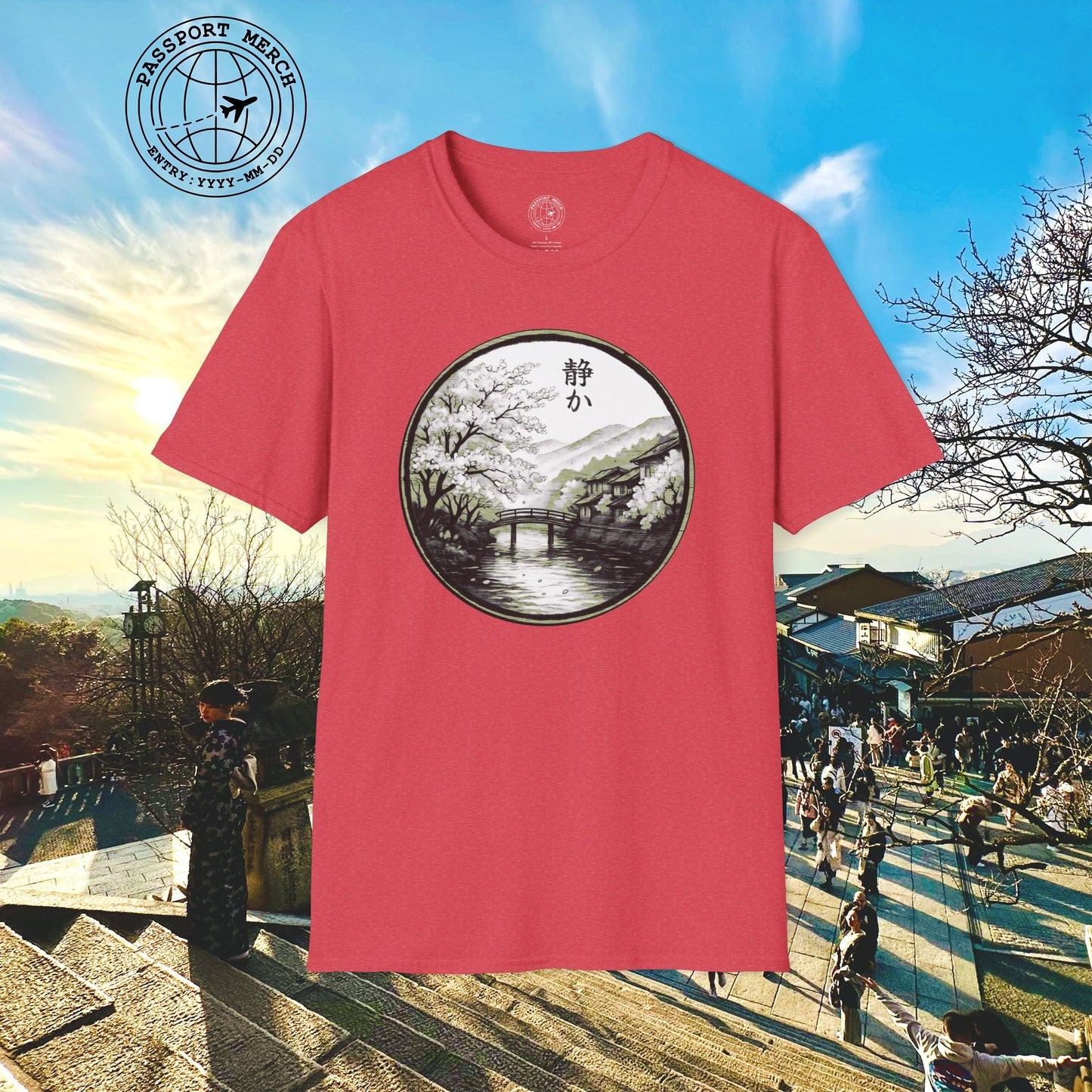 Monochrome Shizuka (Tranquil), Japan T-Shirt