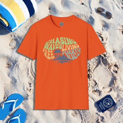 Chasing Waves Living Free Puerto Rico T-Shirt