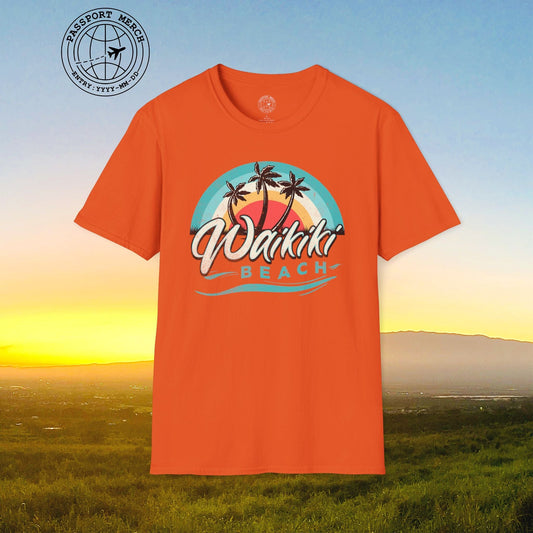 Waikiki Beach Retro Vibes Hawaii T-Shirt