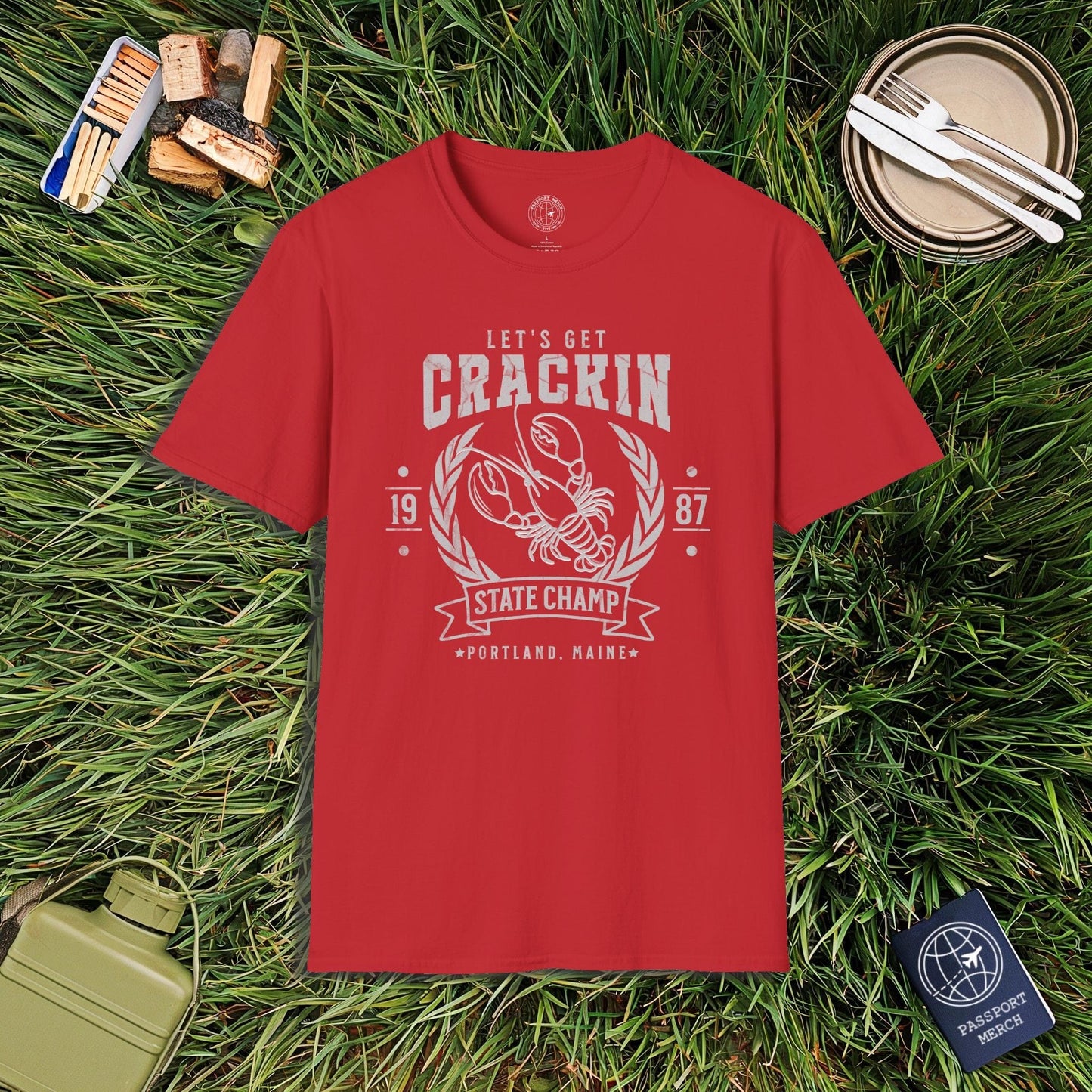 Let's Get Crackin Lobster State Champ, Maine T-Shirt