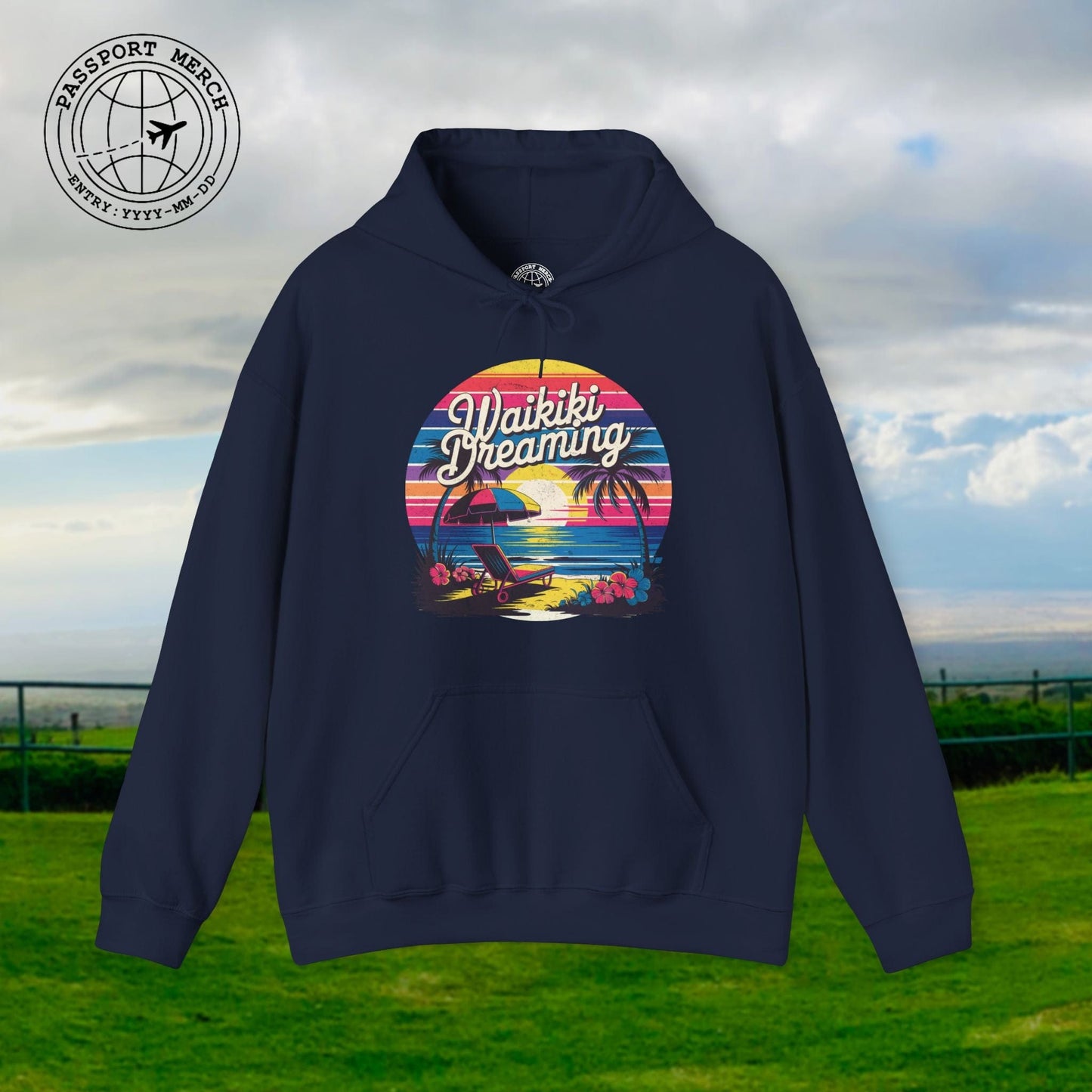 Retro Waikiki Dreaming, Hawaii Hoodie