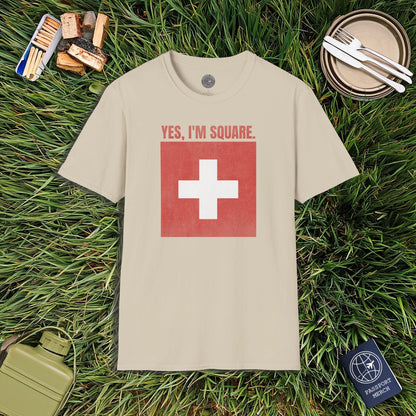 Yes, I'm Square, Switzerland Flag T-Shirt