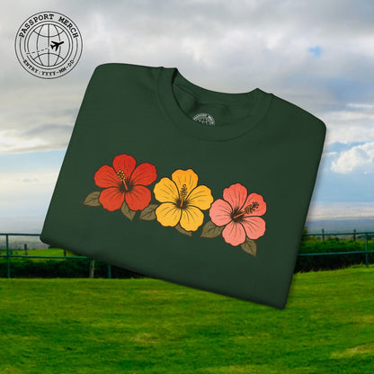 Three Vintage Hibiscus, Hawaii Crewneck