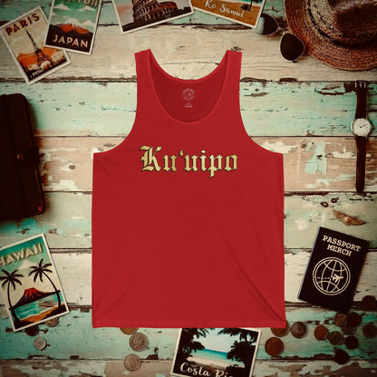 24-Karat Gold Ku'uipo (Hawaiian Jewelry Style) Tank Top Red / XS
