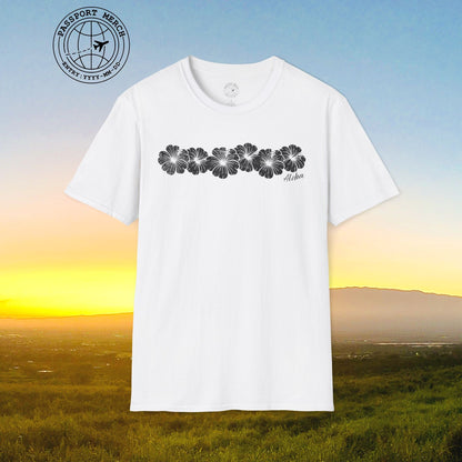Monochrome Hibiscus, Hawaii T-Shirt