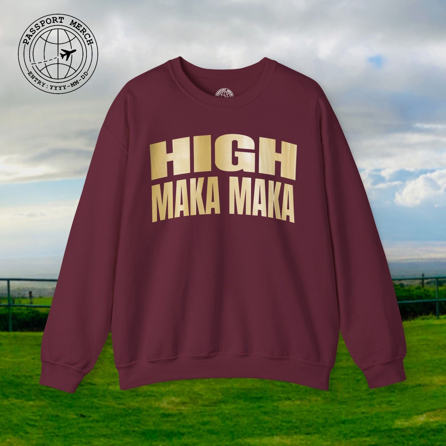 Bullion Gold High Maka Maka, Hawaii Crewneck