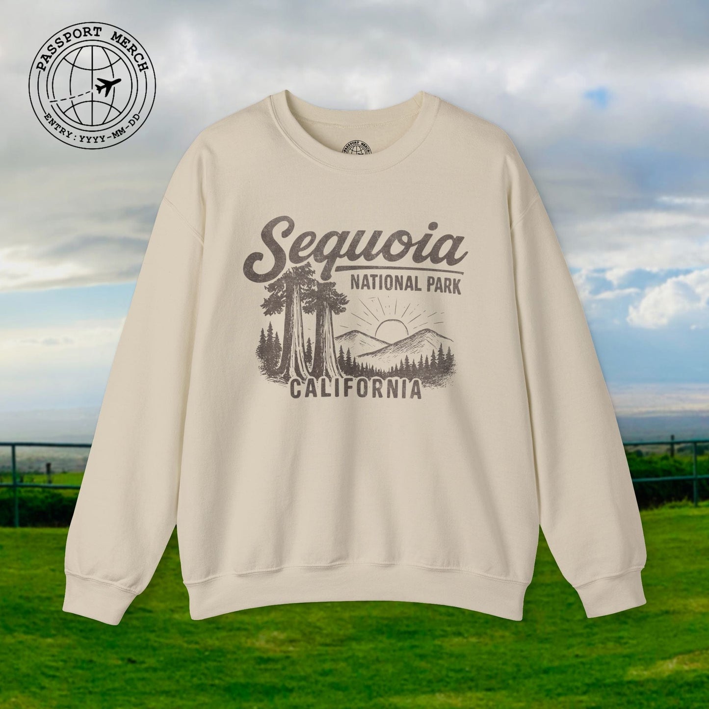 Sequoia National Park Vintage Monochrome, California Crewneck