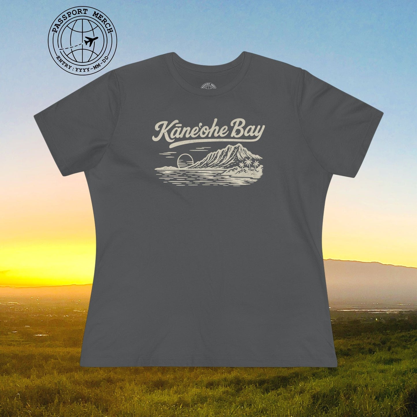 Kaneohe Bay Vintage Monochrome, Hawaii, Womens Fit T-Shirt