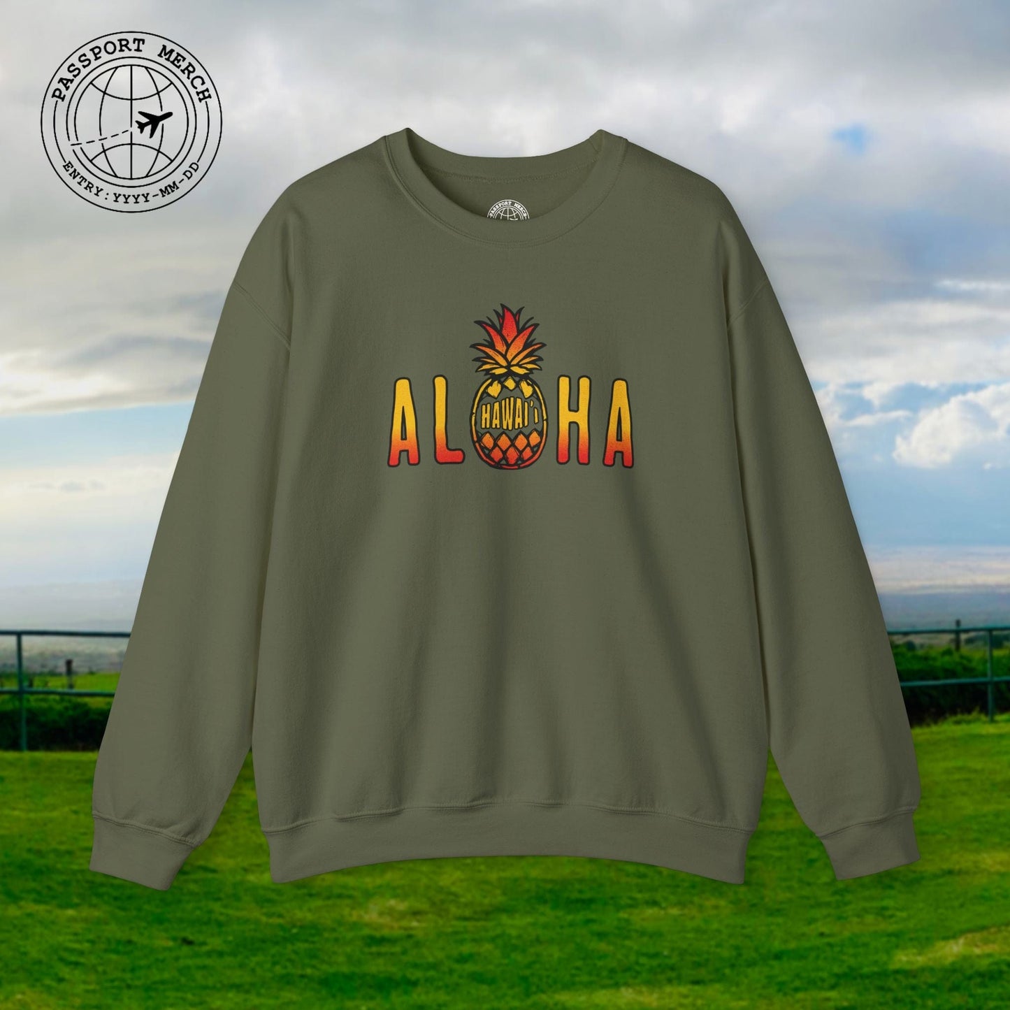 Aloha Pineapple Fire, Hawaii Crewneck