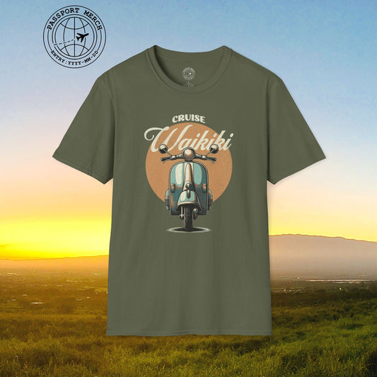 Vintage Cruise Waikiki Moped, Hawaii T-Shirt