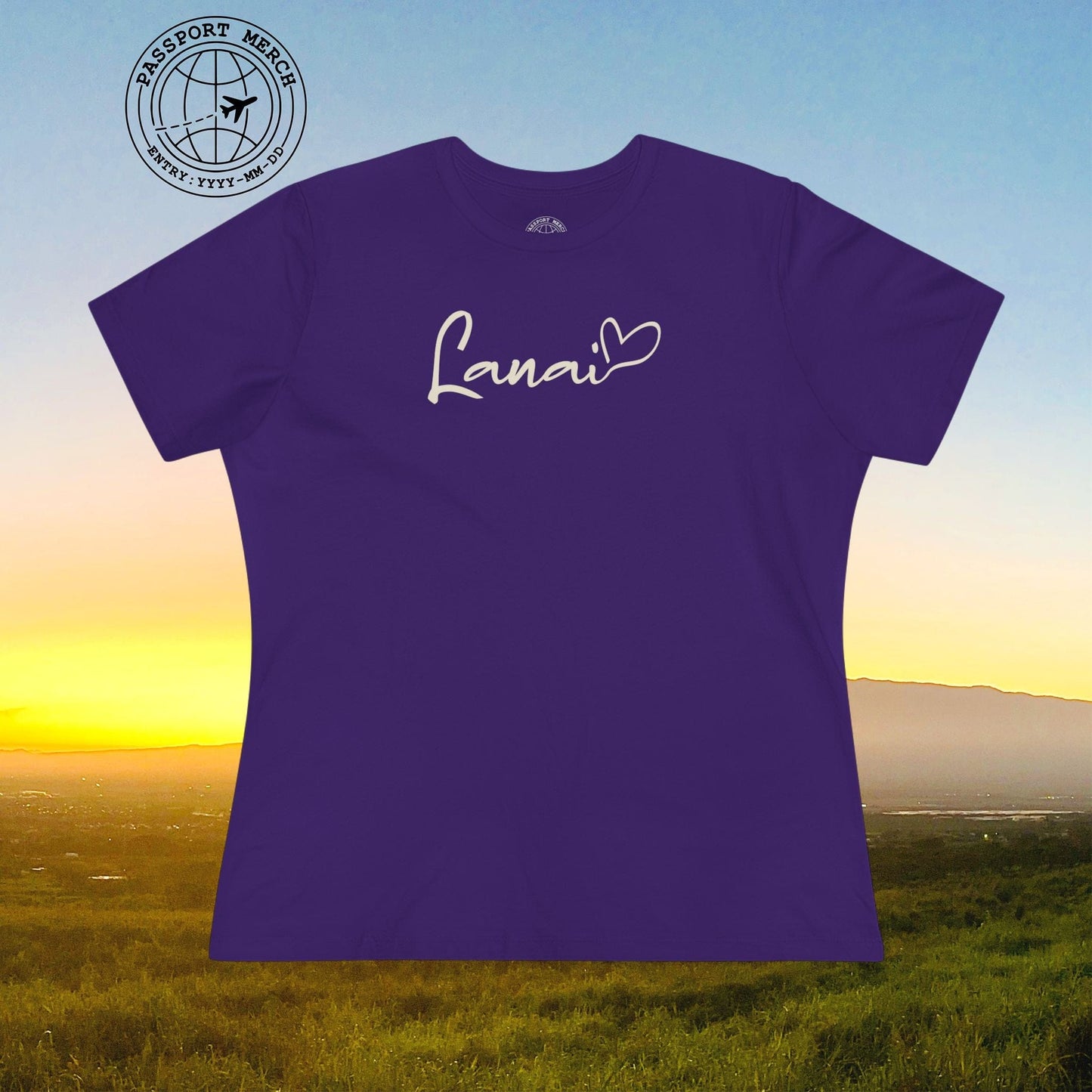 Heart Signature (Islands Edition), Lanai, Hawaii, Womens Fit T-Shirt