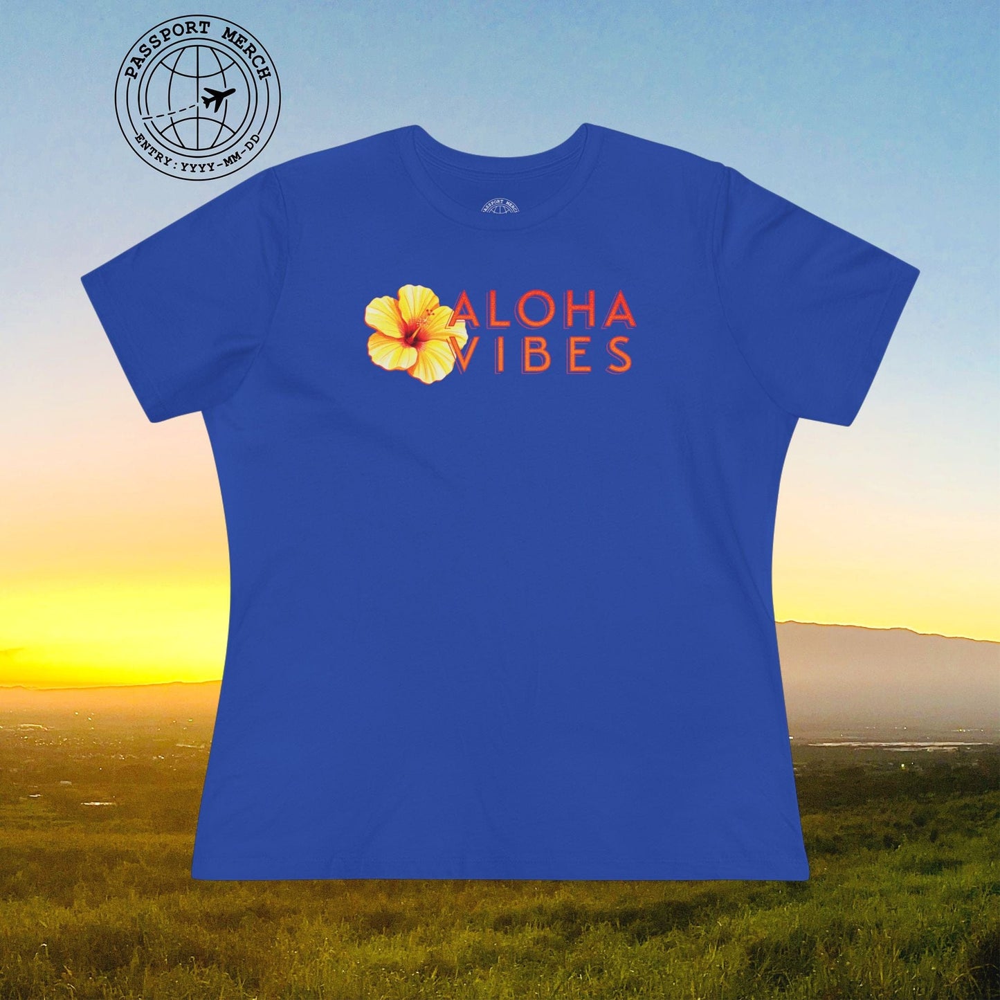 Sun-Kissed Hibiscus Aloha Vibes, Hawaii, Womens Fit T-Shirt