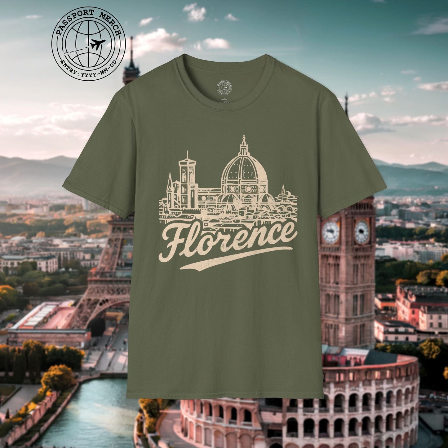 Monochrome Dreams of Florence, Italy T-Shirt
