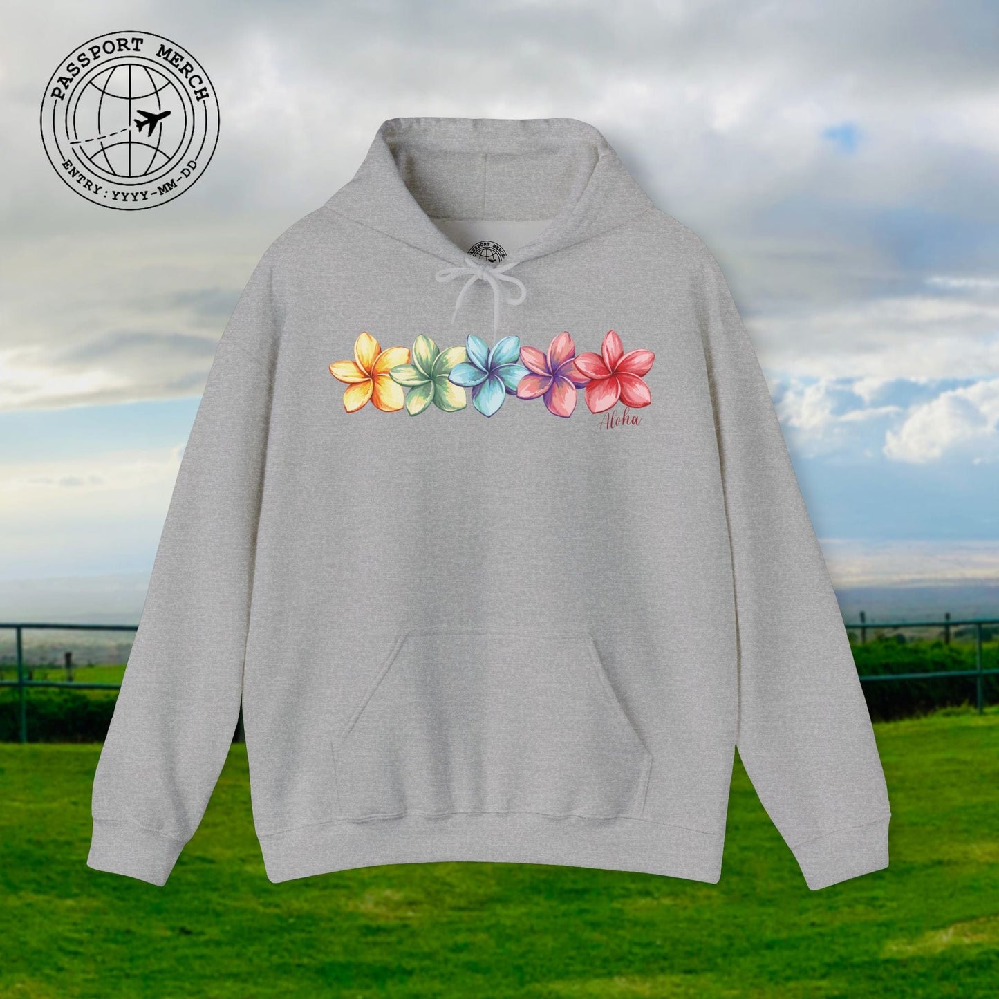 Five Vibrant Plumerias, Hawaii Hoodie