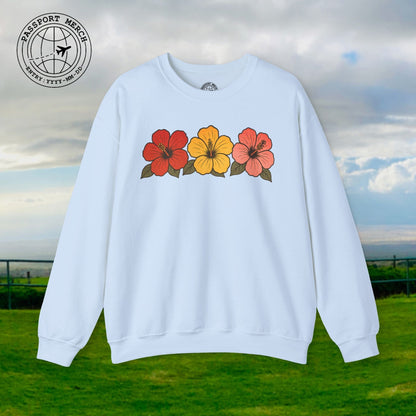 Three Vintage Hibiscus, Hawaii Crewneck