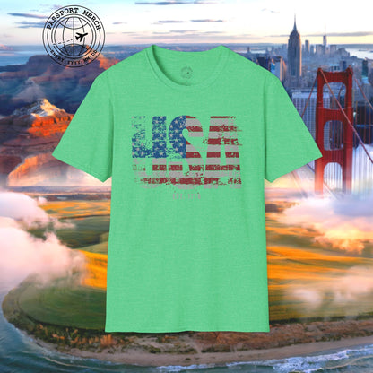 Vintage Distressed USA Letter Flag T-Shirt