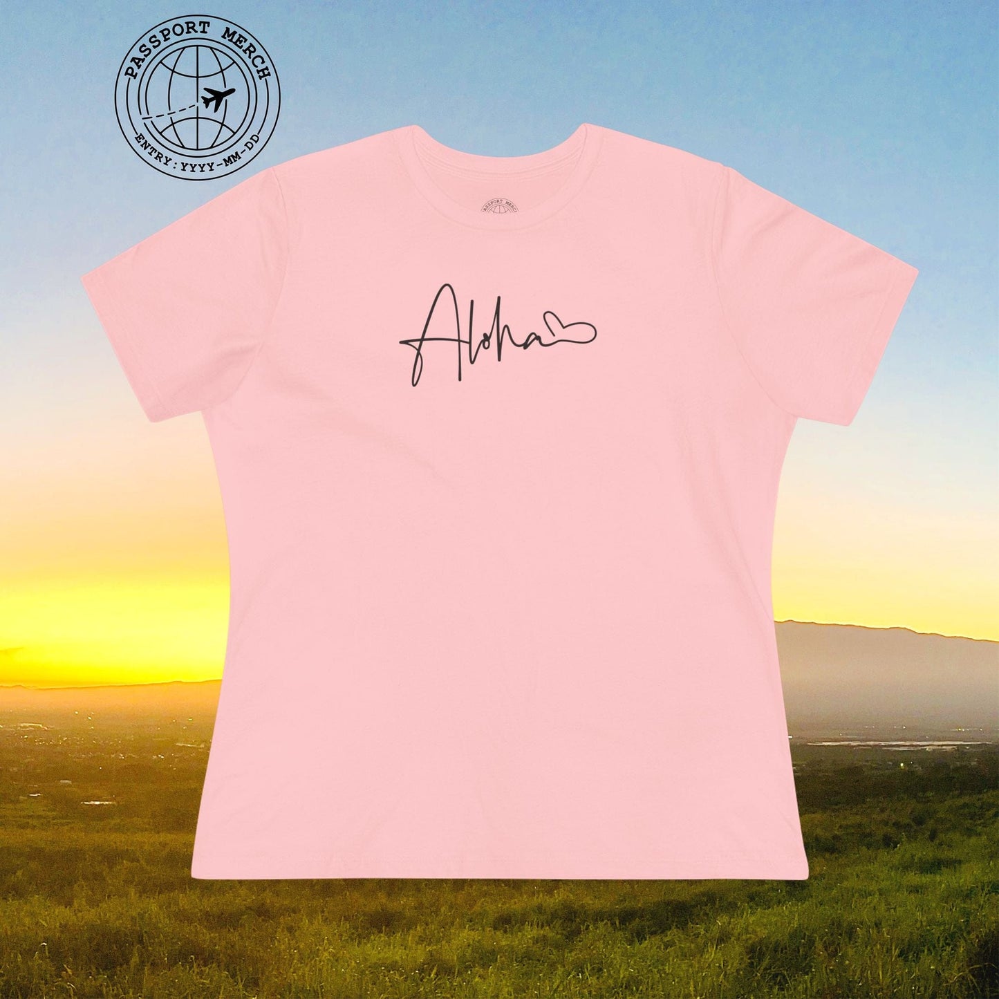 Aloha Heart Signature, Hawaii, Womens Fit T-Shirt