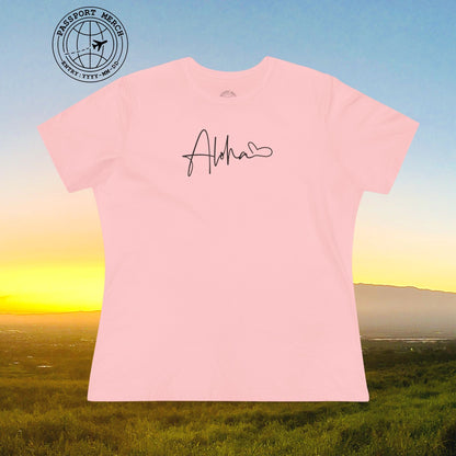 Aloha Heart Signature, Hawaii, Womens Fit T-Shirt