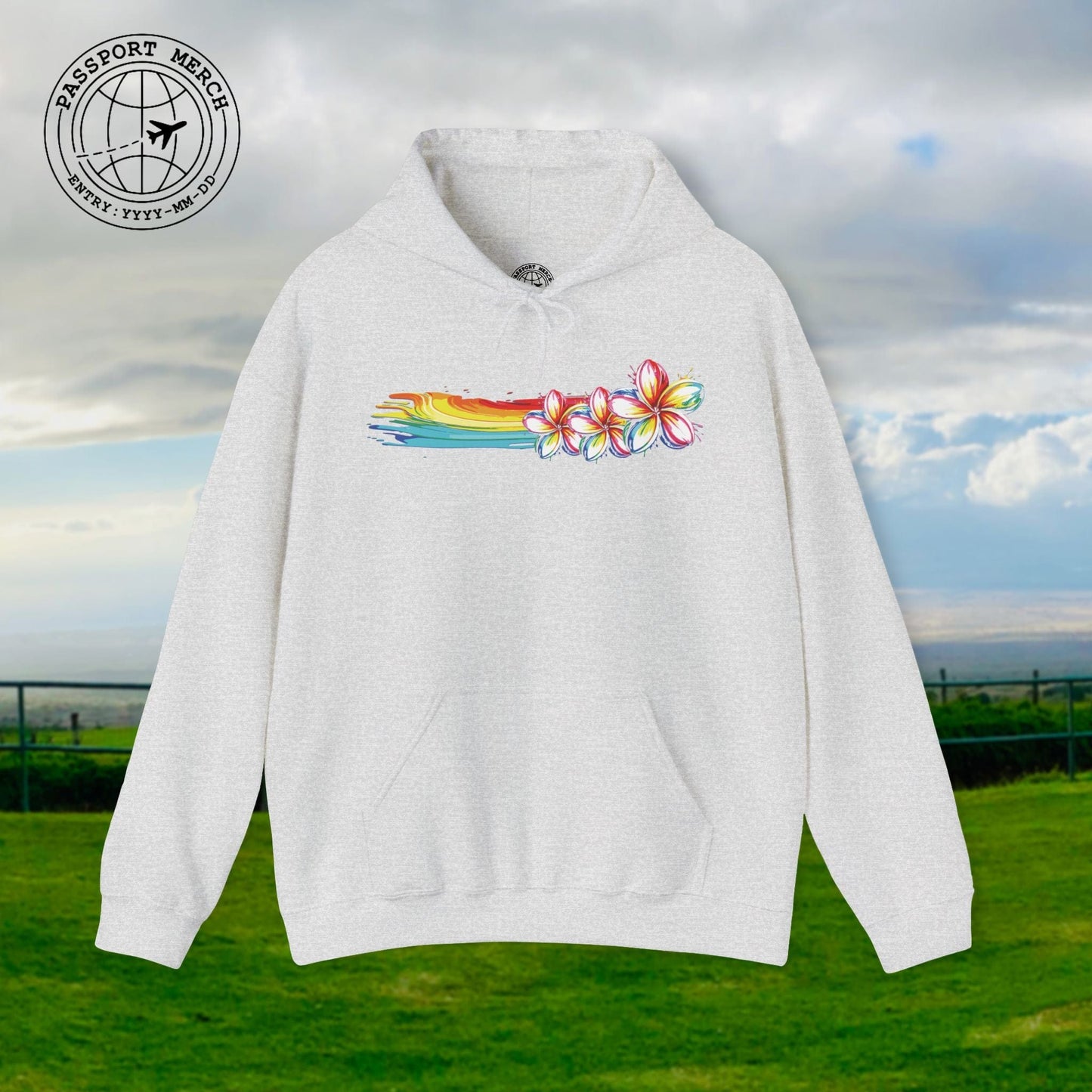 Neon Art Plumeria Rainbow, Hawaii Hoodie