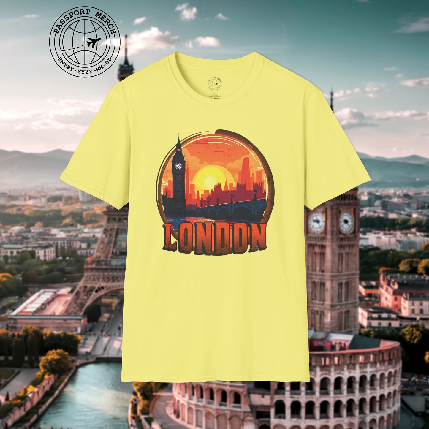 Vintage Big Ben Sunset, London, England T-Shirt