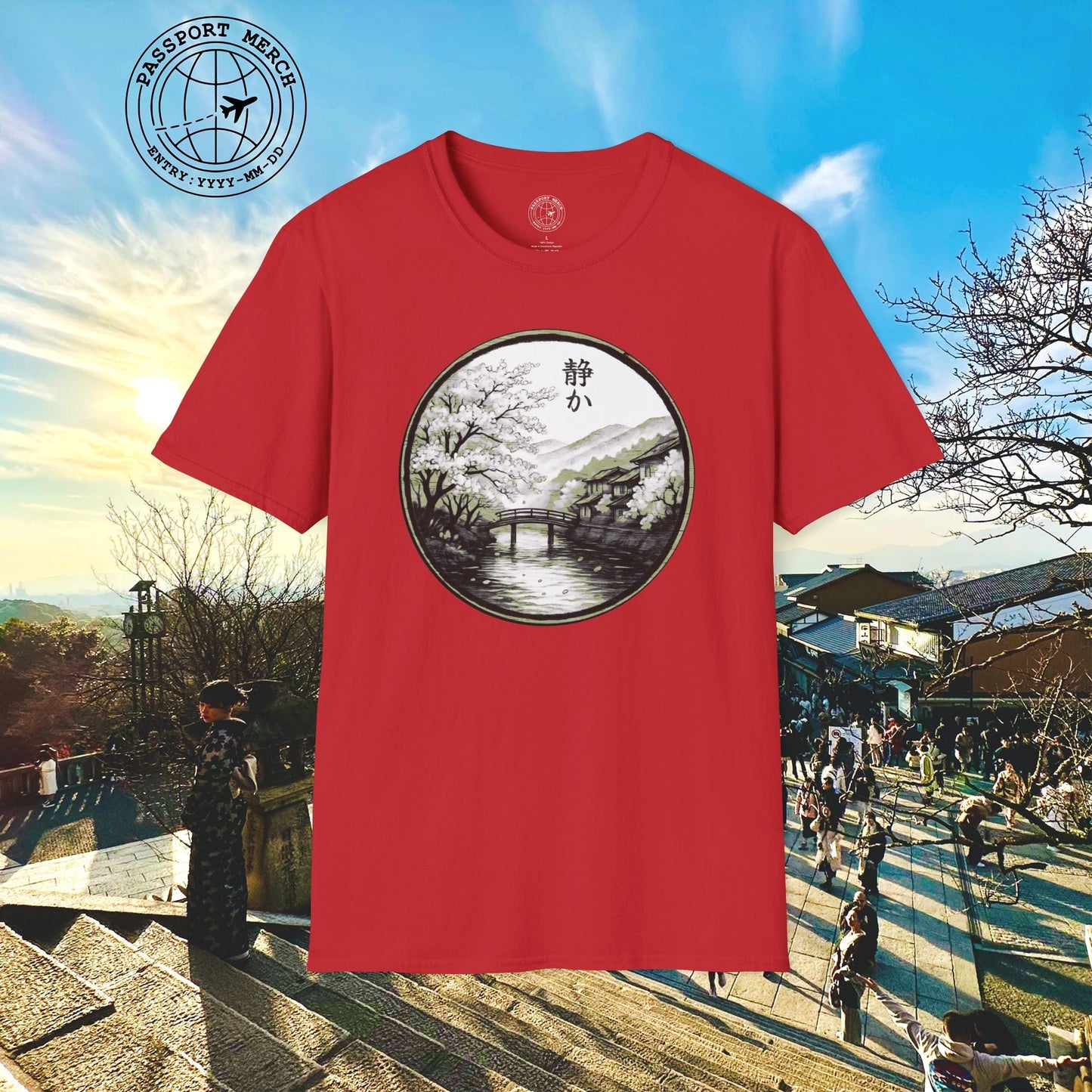 Monochrome Shizuka (Tranquil), Japan T-Shirt