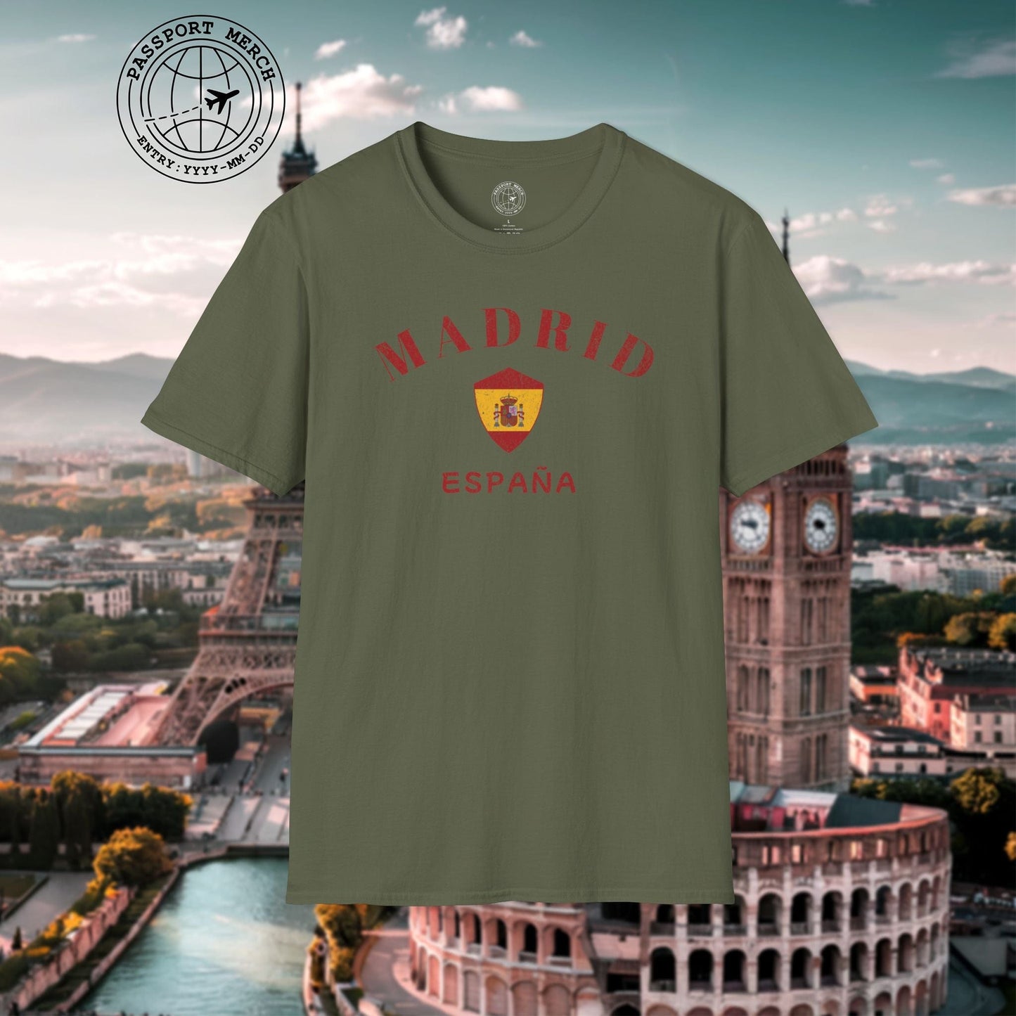 Madrid with Coat of Arms Spain T-Shirt