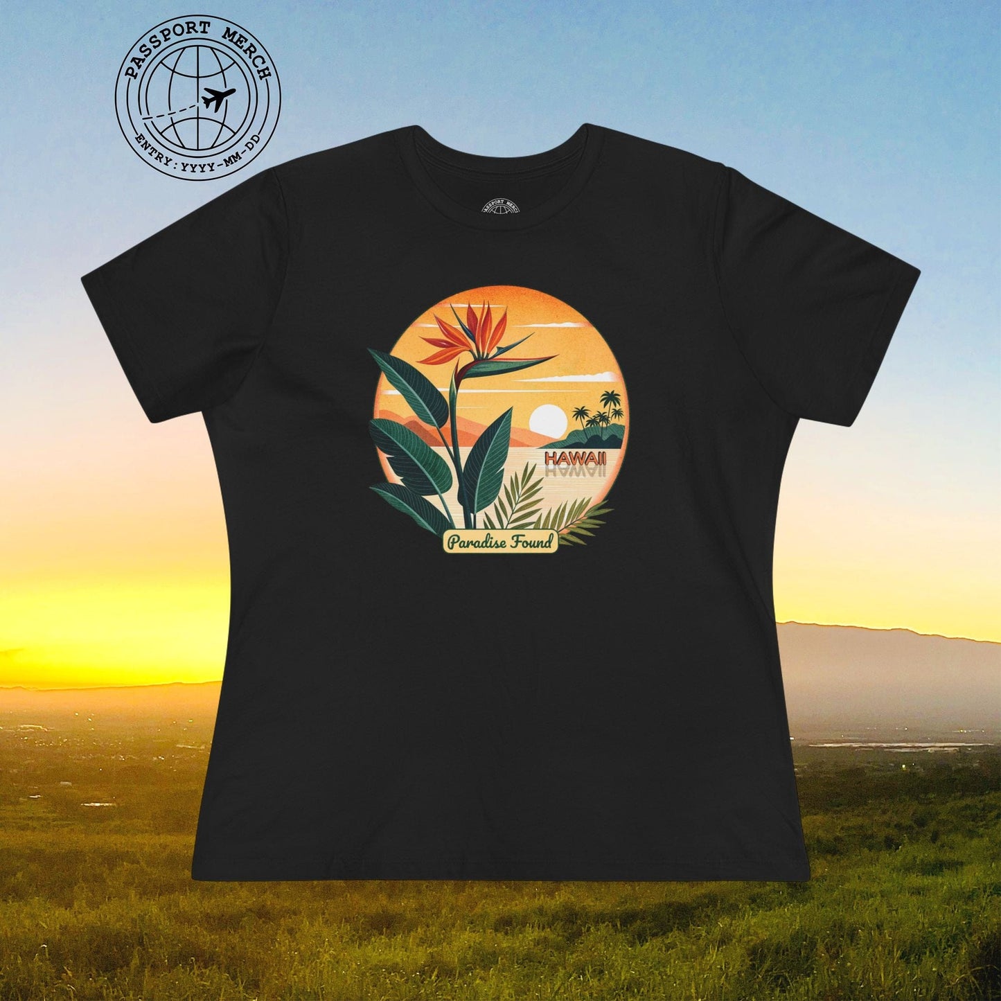 Retro (Bird of) Paradise Found, Hawaii, Womens Fit T-Shirt