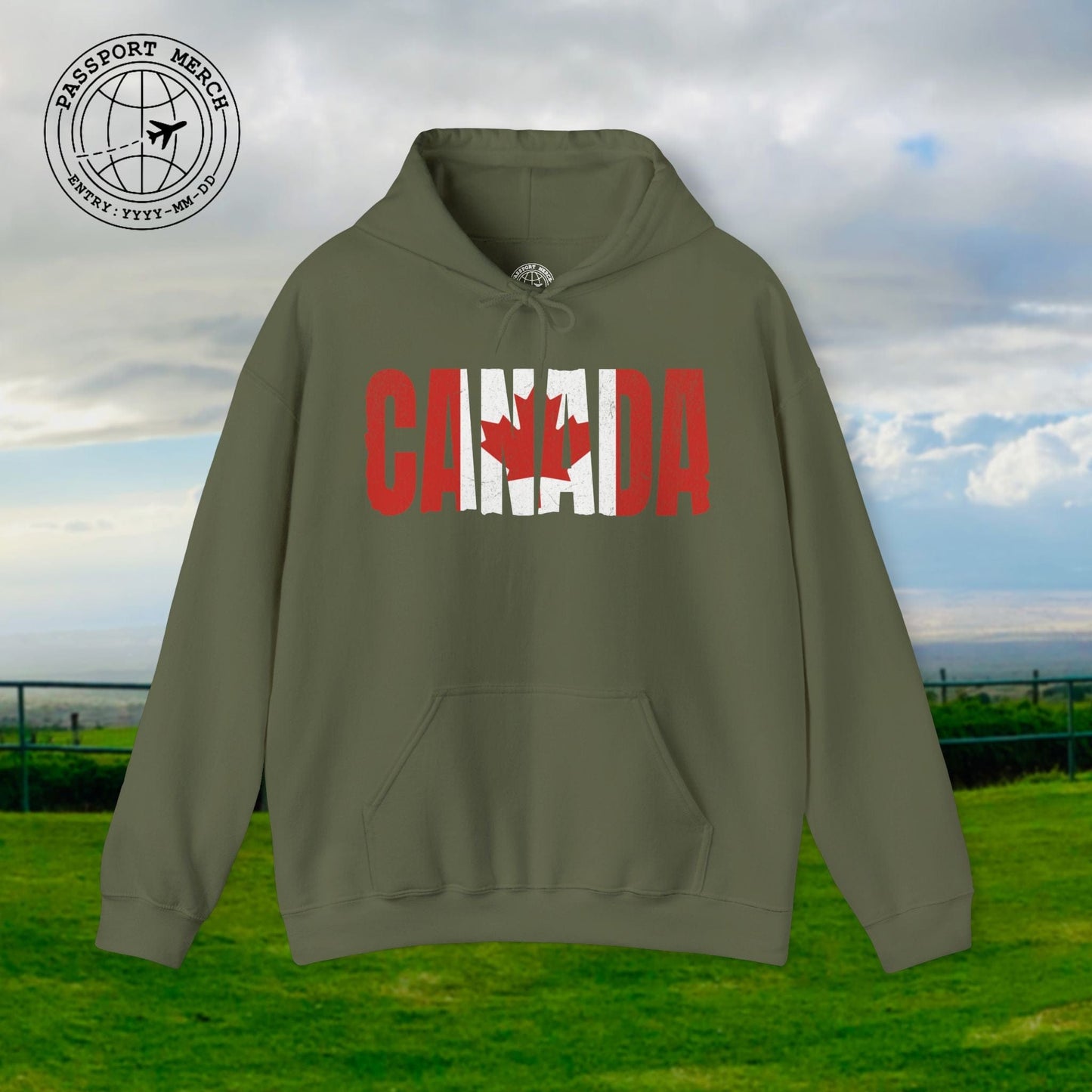 Vintage Canada Patriotism Letter Flag Hoodie