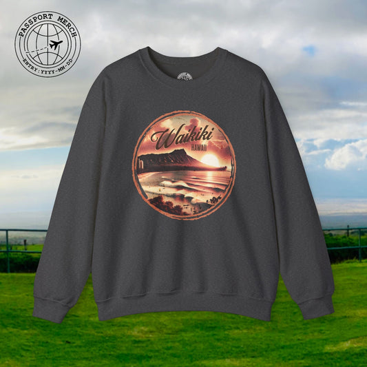 Vintage Nostalgia, Waikiki, Hawaii Crewneck