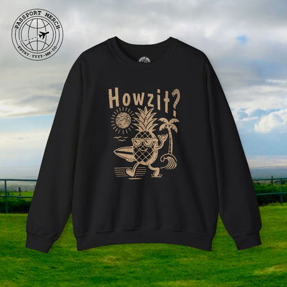 Howzit? Pineapple Shaka, Hawaii Crewneck