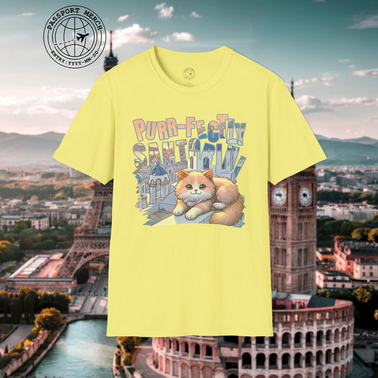 Purr-fectly Santorini Greece T-Shirt