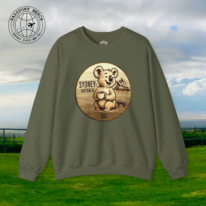 Vintage Koala & Coffee in Sydney, Australia Crewneck