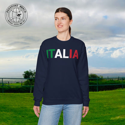 Italia Patriotism Italy Letter Flag Crewneck