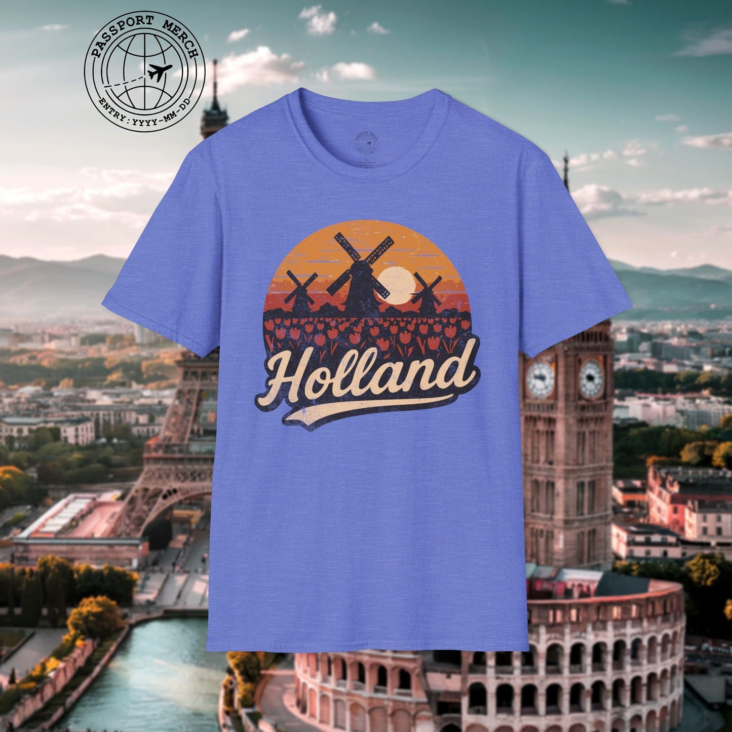 Holland Tulips and Windmills T-Shirt