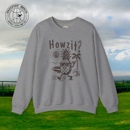 Howzit? Pineapple Shaka, Hawaii Crewneck