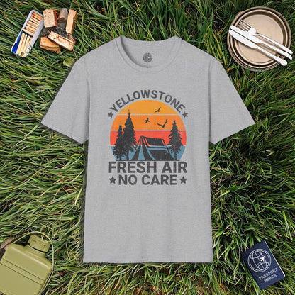 Yellowstone Fresh Air No Care Wyoming T-Shirt