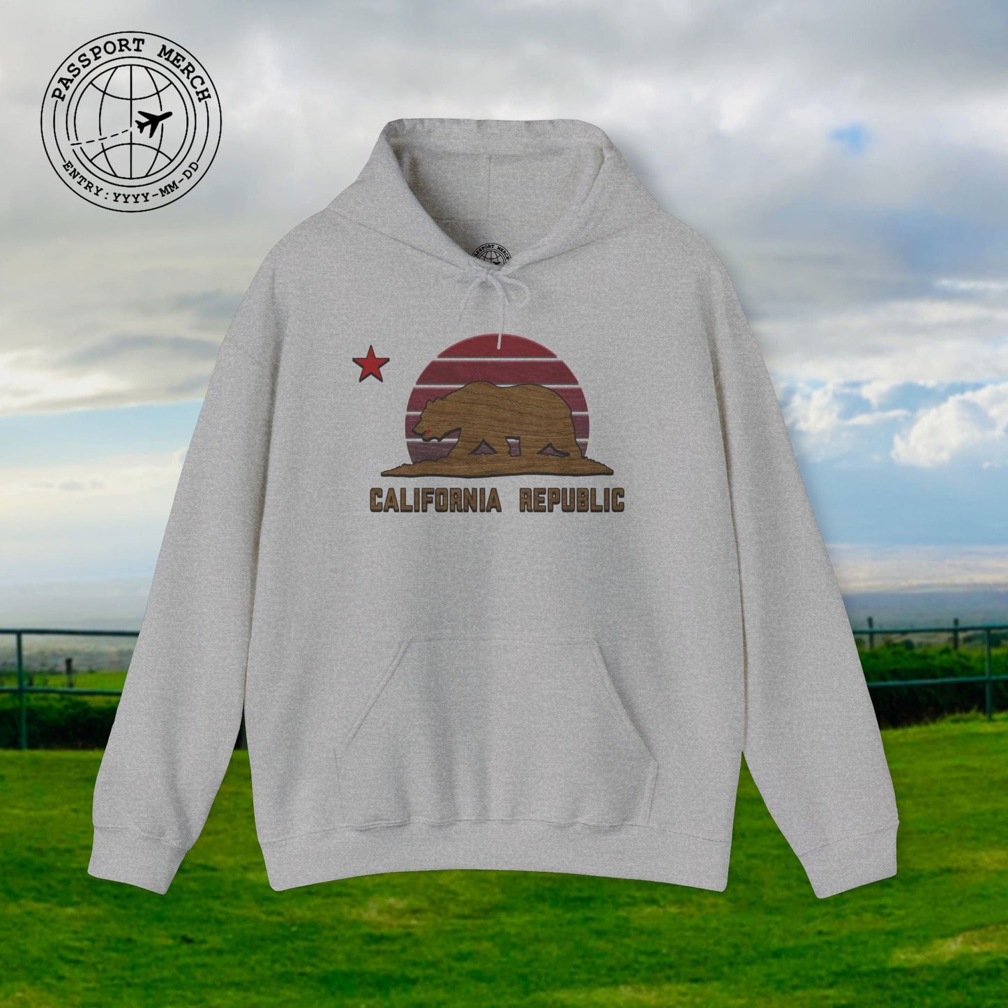 Woodworked Flag of California Hoodie