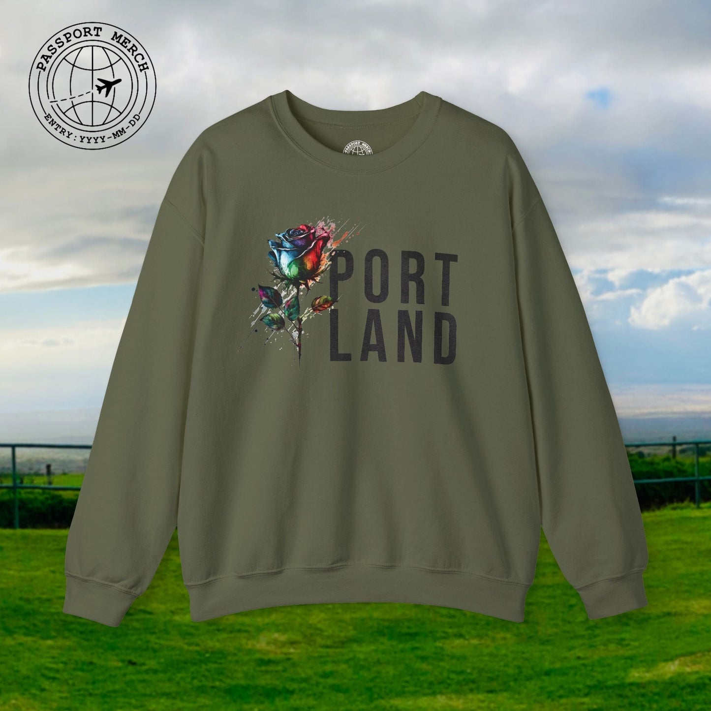 Portland Rose, Oregon Crewneck