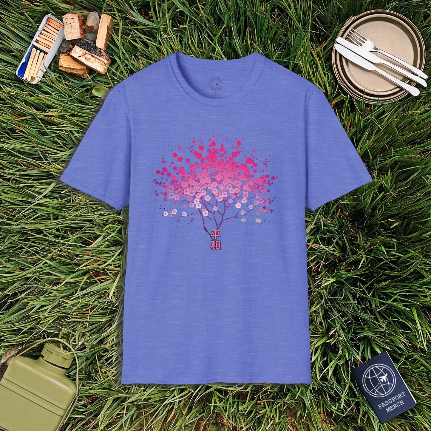 Cherry Blossoms Growing from Peace Japan T-Shirt