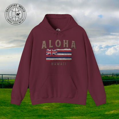 Koa Wood Aloha Hawaiian Flag Hoodie