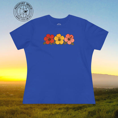 Three Vintage Hibiscus, Hawaii, Womens Fit T-Shirt