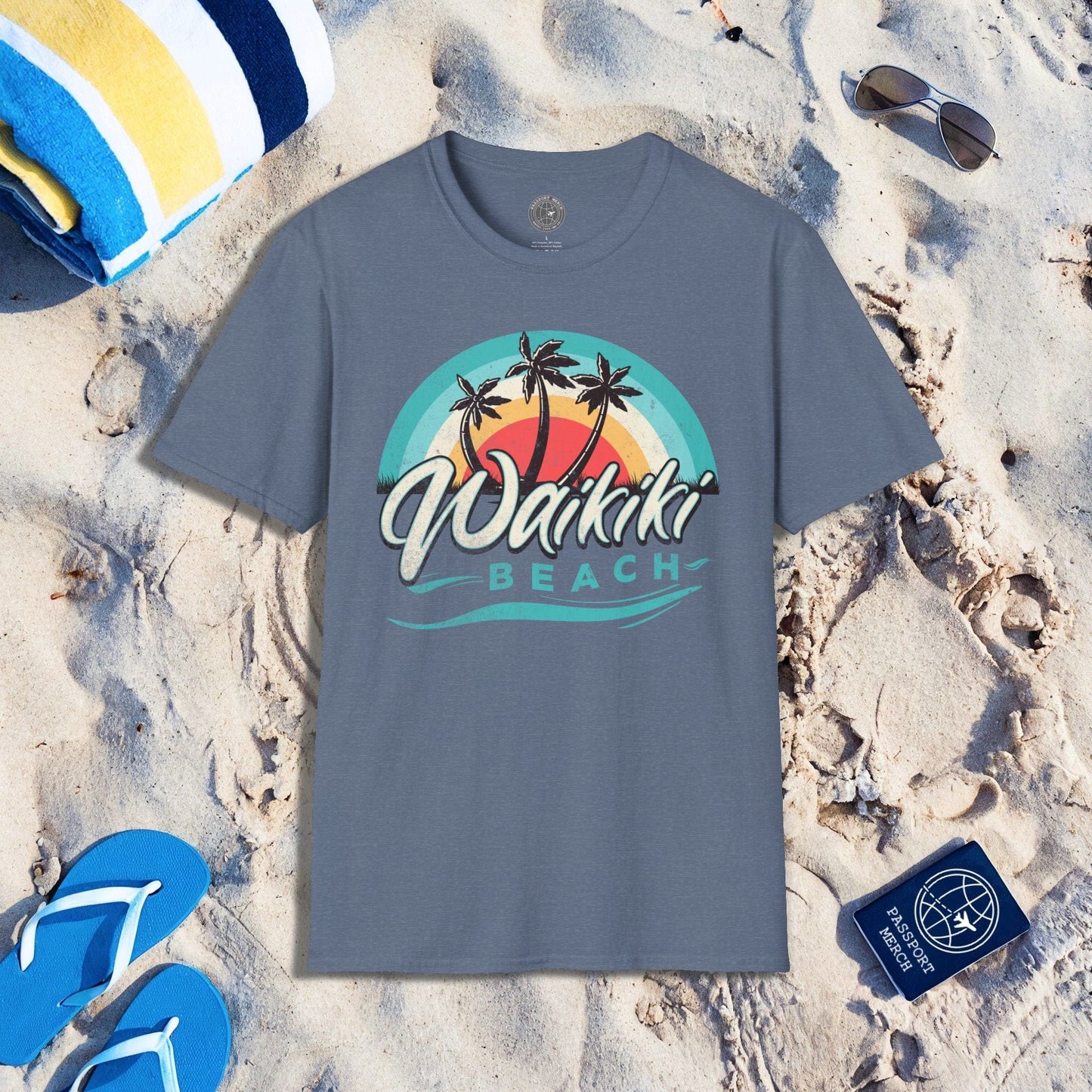 Waikiki Beach Retro Vibes Hawaii T-Shirt