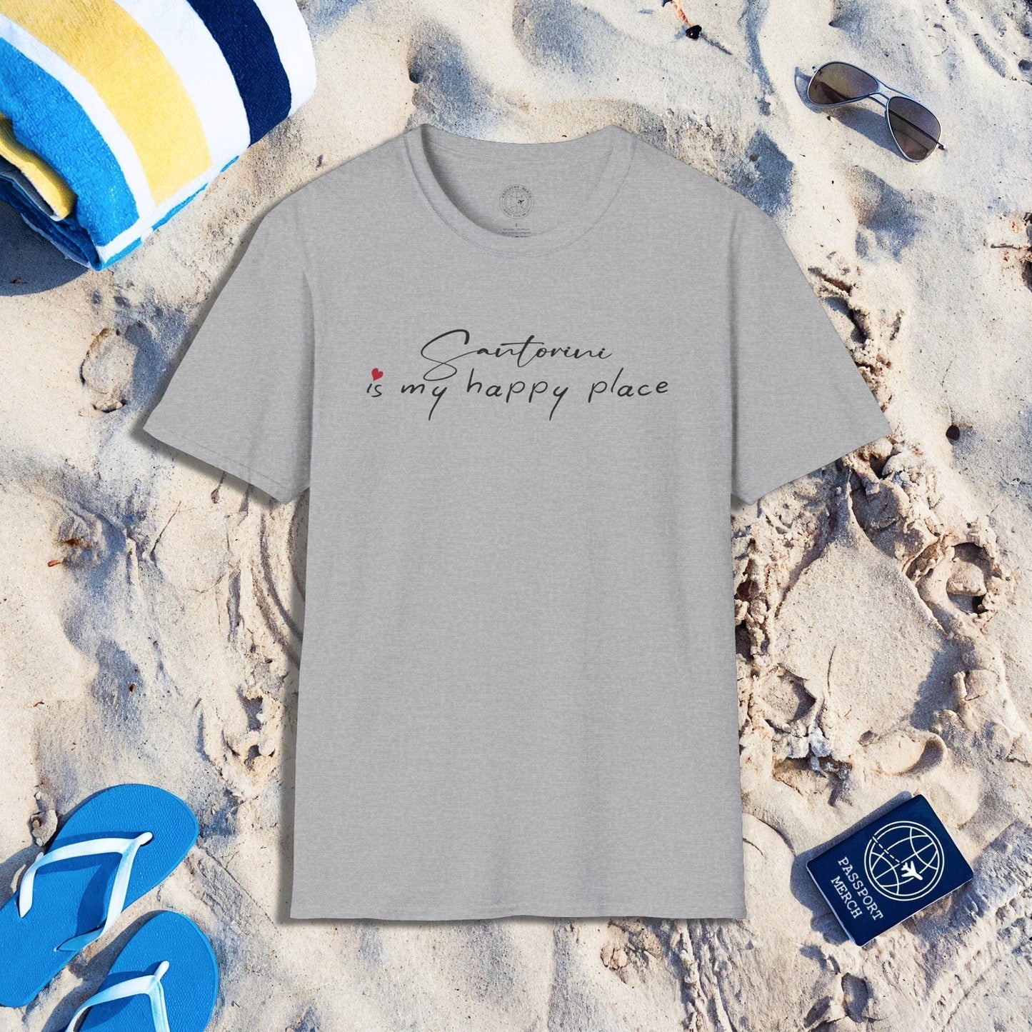 Santorini is my happy place, Greece T-Shirt