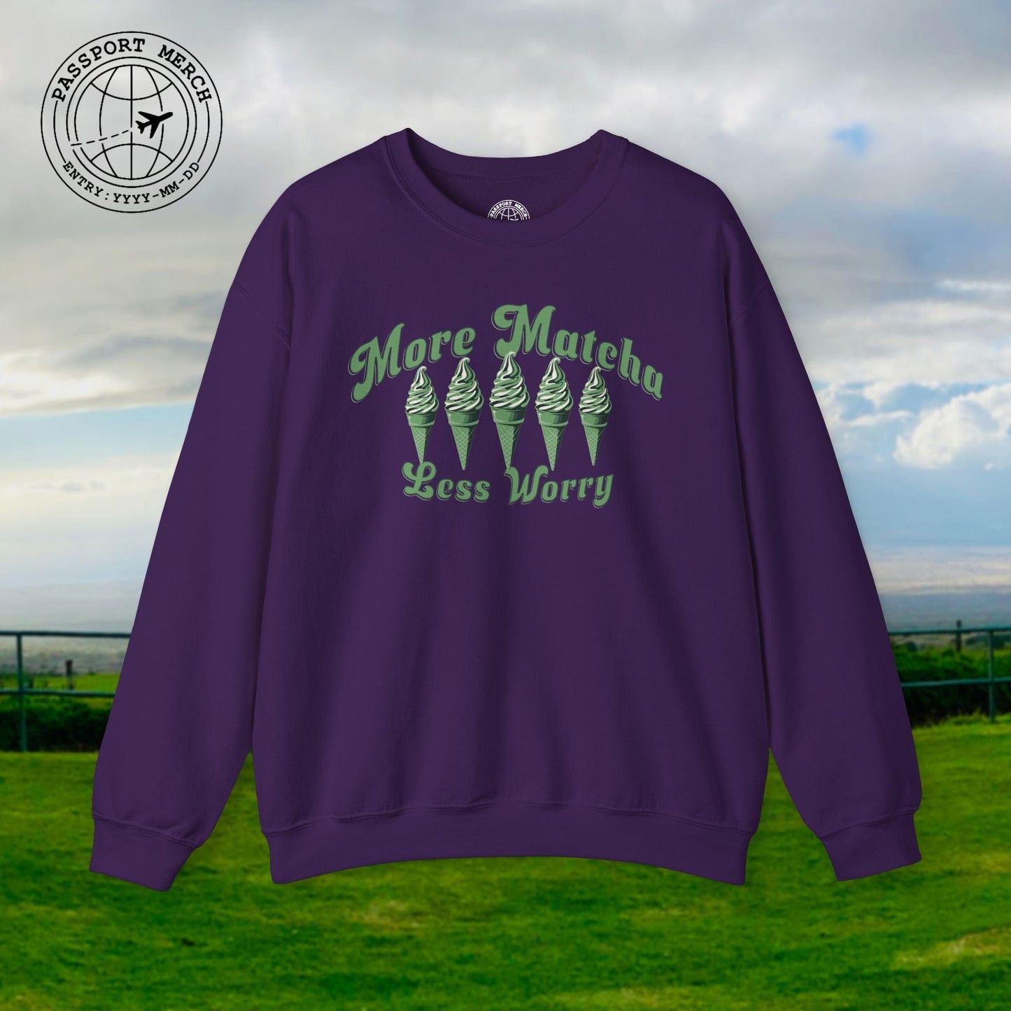 More Matcha Less Worry, Japan Crewneck
