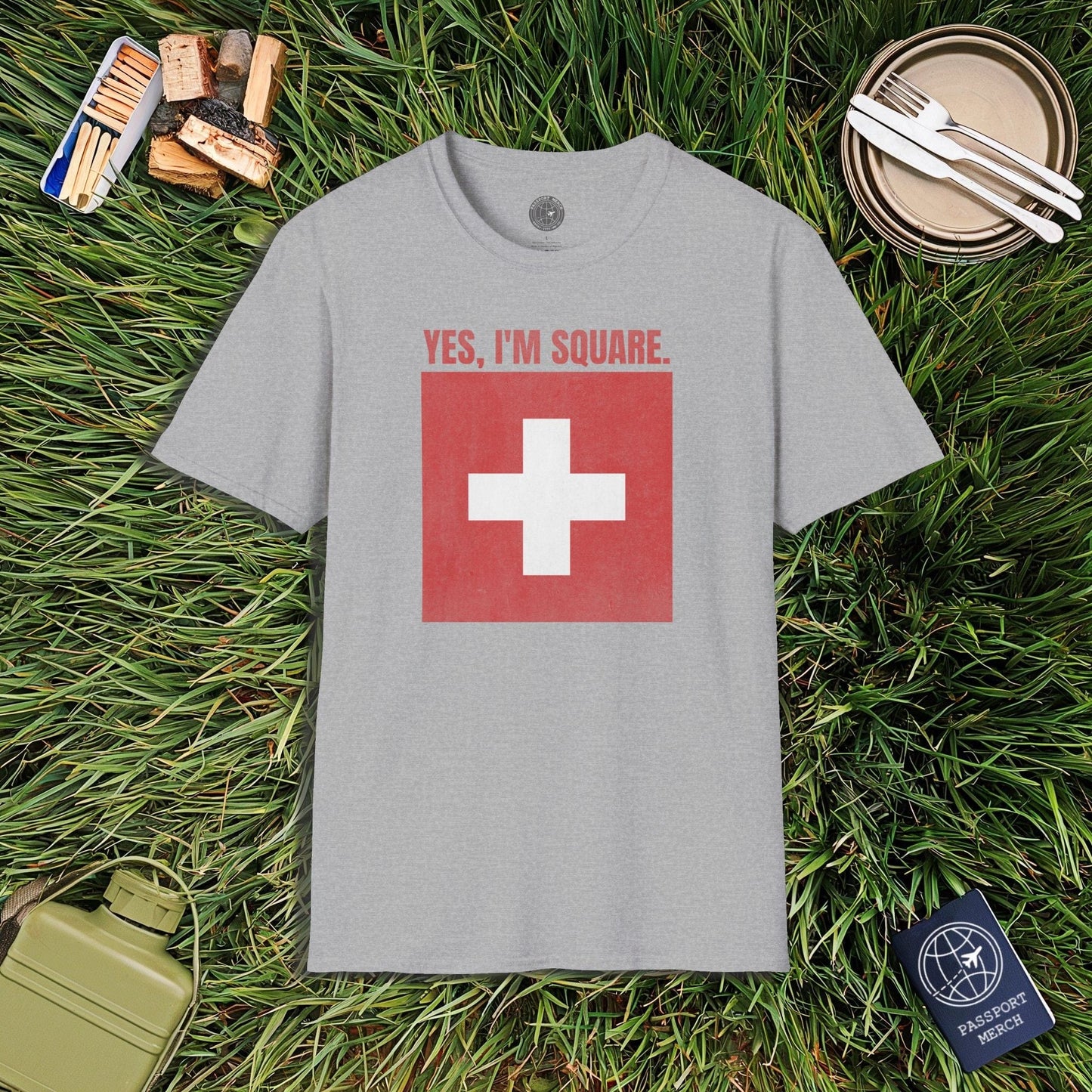 Yes, I'm Square, Switzerland Flag T-Shirt