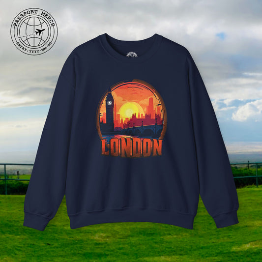 Vintage Big Ben Sunset, London, England Crewneck