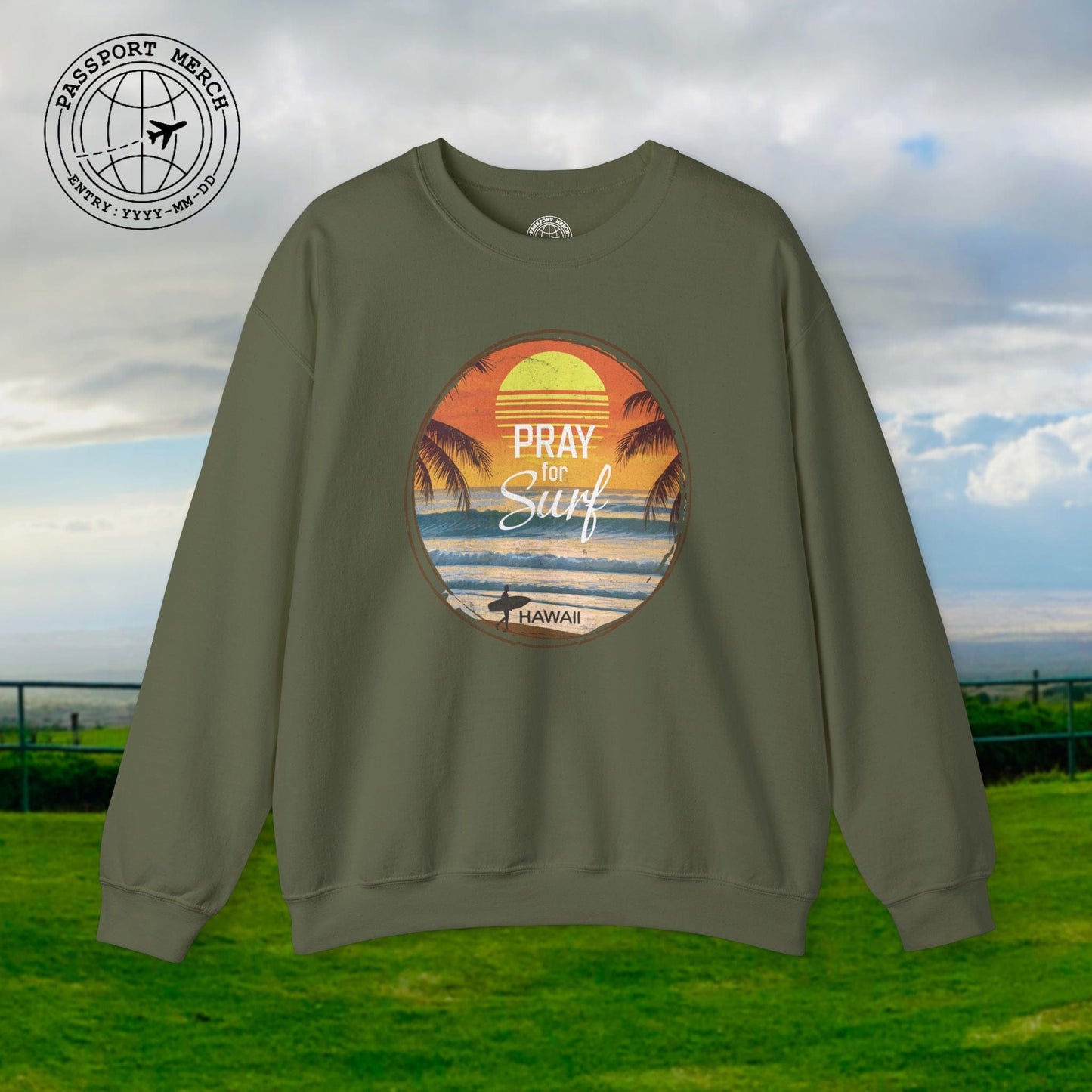 Pray for Surf Hawaii, Crewneck