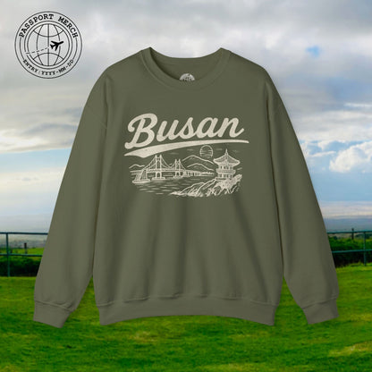 Monochrome Dreams of Busan Korea Crewneck