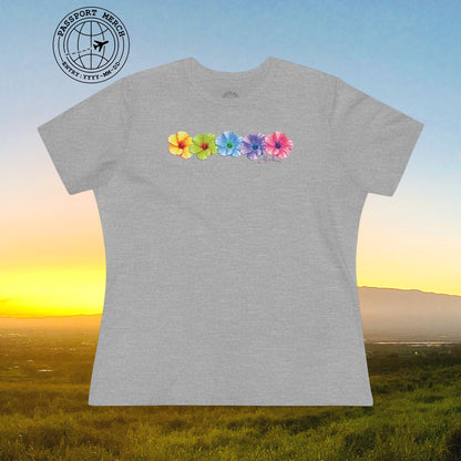 Five Vibrant Hibiscus, Hawaii, Womens Fit T-Shirt