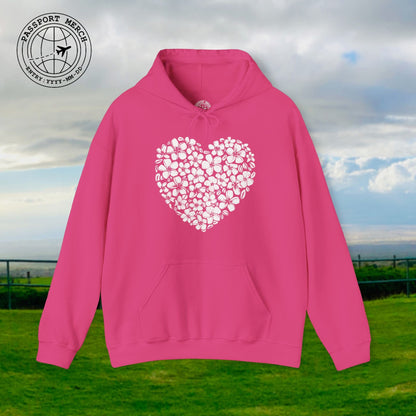 Valentine's Hawaiian Plumeria Heart Hoodie